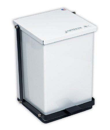 Can Trash Can Detecto® 48 Quart Square White Baked Epoxy Steel Step On by Detecto  ID P-48